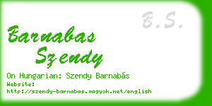 barnabas szendy business card