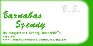 barnabas szendy business card